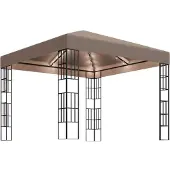 Syfax Prieel met LED-lichtslinger 3x3 m taupe