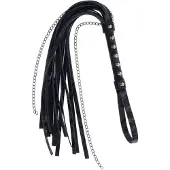 Sportsheets fluweel Noir Chain flogger - Zwart