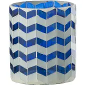 J-Line kaarshouder - glas - blauw/wit - medium
