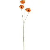 J-Line bloem Klaproos - textiel - oranje - 6 stuks