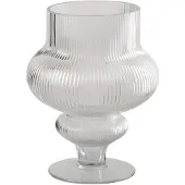 J-Line vaas Ada Geribbeld - glas - transparant - small