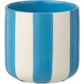 J-Line bloempot Gestreept - keramiek - blauw/wit - small
