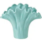 J-Line Vaas Bloem Turquoise 24 X 13 X 19,5 Cm