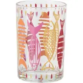 J-Line theelichthouder Vis - glas - roze/oranje - large