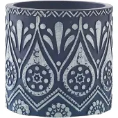 J-Line kaars - Citronella - keramiek - blauw/wit - large