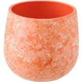 J-Line bloempot - keramiek - oranje/wit - small