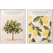 J-Line schilderij Citronnier - canvas - mix - set van 2