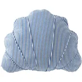 J-Line kussen Schelp Gestreept - polyester - blauw/wit