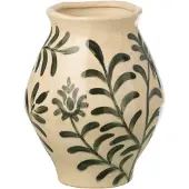 J-Line vaas Blad - steengoed - groen/wit - small