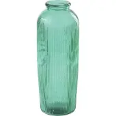 J-Line vaas Gestreept - glas - smaragdgroen