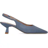 Manfield - Dames - Blauwe suède slingbacks - Maat 41