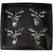 Mars & More Servet Ring hert zilver 6x7x6cm (set of 4)