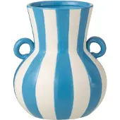 J-Line vaas Gestreept - keramiek - blauw/wit