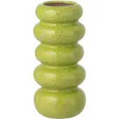 J-Line vaas Ringen - polyresin - porselein/groen - small