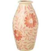 J-Line vaas Bloemen - steengoed - oranje/wit - large