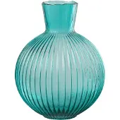 J-Line vaas Bal Geribbeld - glas - turkoois - large