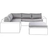 Beliani PALERMO - Tuinkussenhoezen set - Grijs - Polyester