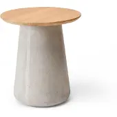 Solpuri Queen lounge en bijzettafel beton/teak rond