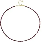 Cavill - Elegante Halsketting 925 Sterling Zilver Verguld - Facet Mozambique Granaat 36,466 ct - Verstelbaar 45-50 cm - Rode Granaat