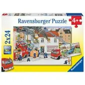 Ravensburger Puzzle - Accident de la route et incendie en ville, 2x24 pièces