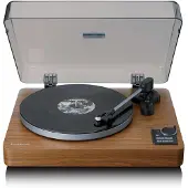 Lenco LBTA-165WD - Volledig automatische platenspeler met Bluetooth overdracht en voorversterker - Metalen draaiplateau en toonarm - Hout