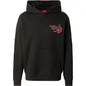 HUGO Sweatshirt 'Dagethood' rood / zwart