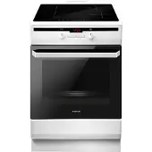 Inventum VFI6042WIT - Vrijstaand inductie fornuis - Elektrische oven - 4 kookzones - 60 cm - 65 liter - Wit/Zwart