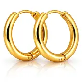 LGT JWLS Smalle edelstaal oorringen Goudkleurig-20mm