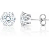 LGT JWLS LGT Jewels Stud oorbellen Edelstaal Zilverkleurig Ronde Zirkonia Transparant-6mm