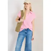 Cecil Dames Tweekleurig poloshirt - Roze - XS