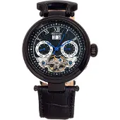 Heritor Automatic Ganzi semi-skelet lederen band horloge