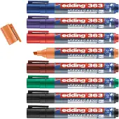 Edding 363 Niet-permanent Whiteboard-marker Kleurenassortiment Breed Beitelpunt 1 - 5 mm 8 Stuks