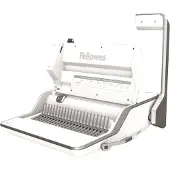 Fellowes Lyra multifunctionele inbindmachine, inbinden/snijden/ponsen, tot DIN A4, B 423 x D 395 x H 153 mm, zilver-wit