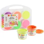 Primo - Vingerverf fluor 6 potjes in koffer (6x100gr)