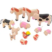 Goki Houten Dieren - Boerderijdieren Set