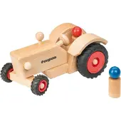 Fagus Houten tractor bestuurbaar 24 cm + 2 pop