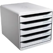 Exacompta Big Box Plus Classic Ladekastje PS (Polystyreen) Grijs 5 Lades 27,8 x 34,7 x 27,1 cm