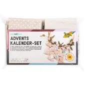 Folia 64121 Adventskalender-set BASIC, stoffen zak, 49-delig