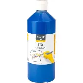Creall Tex - Textiel- & Stoffenverf - Blauw- 500ml - Machine wasbaar na fixatie - Voor T-shirts, jeans, schoenen, stoffen tassen, meubels en auto-interieurs/hemelbekleding - Gemaakt in NL - Glutenvrij