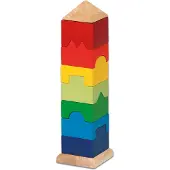Goki Stapeltoren - Motoriek Stimuleren - H27,5Cm - Hout - 9 Delen