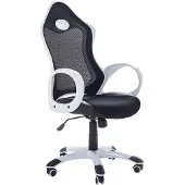 Beliani iCHAIR - Bureaustoel - Zwart/Wit - Polyester