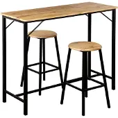 Kesper - Keukenbar - bartafel - barkrukken - 3-delig - zwart - hout