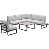 Garden Impressions Diego loungeset 5-delig - donker grijs - valley sand