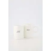 Zusss Cadeauset - Koffiemok En Theemok Mein Goldstuck - Verjaardag - Cadeau Dames Keramiek Wit / Zwart