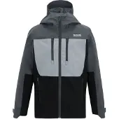 Regatta Kinderen Highton Monochrome Waterdichte Jas (Zegelgrijs/Bewolkt Grijs/Zwart)