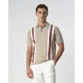 J.c. rags Heren Polo's & T-shirts Polo Ss Alvie Stripe - Beige - Maat M