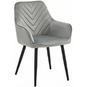 Leobert Chaise - - Nana - Fluweel, grijs/zilverkleurig, met zwarte poten