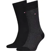 Tommy Hilfiger 2-Pack Sokken Birdseye Zwart