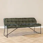 Livin24 Velvet eetkamerbank Janna groen 220 cm
