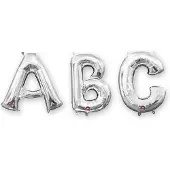 Amscan - Grote zilverkleurige aluminium letter ballon - Zilver / Grijs